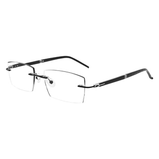 Lance Metal Rectangle Rimless Eyeglasses - LifeArtVision