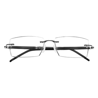 Lance Metal Rectangle Rimless Eyeglasses - LifeArtVision