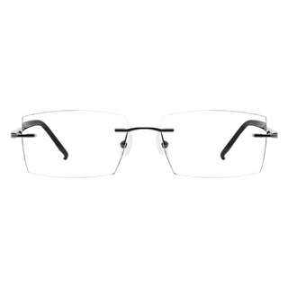 Lance Metal Rectangle Rimless Eyeglasses - LifeArtVision