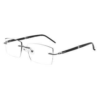 Lance Metal Rectangle Rimless Eyeglasses - LifeArtVision