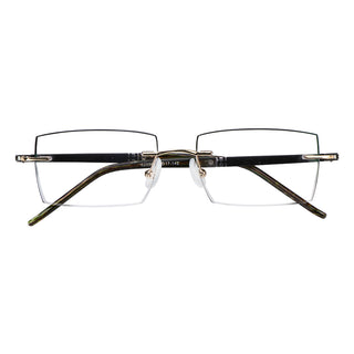 Lance Metal Rectangle Rimless Eyeglasses - LifeArtVision