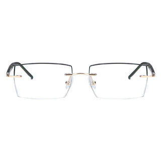 Lance Metal Rectangle Rimless Eyeglasses - LifeArtVision