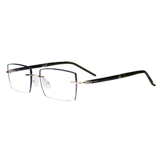 Lance Metal Rectangle Rimless Eyeglasses - LifeArtVision