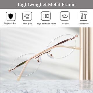 Alexis Metal Oval Eyeglasses - LifeArtVision