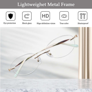 Alexis Metal Oval Eyeglasses - LifeArtVision