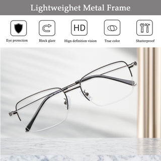 Apollo Metal Rectangle Eyeglasses - LifeArtVision