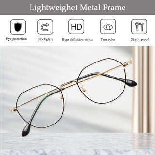 Alfred Metal Geometric Eyeglasses - LifeArtVision