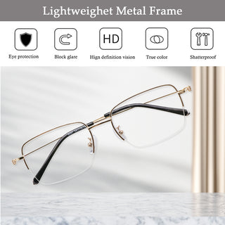 Apollo Metal Rectangle Eyeglasses - LifeArtVision