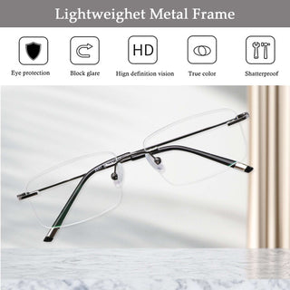 Alva Metal Rectangle Eyeglasses - LifeArtVision