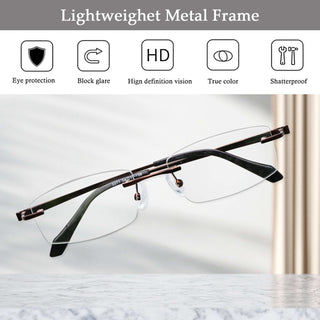 Abraham Metal Rectangle Eyeglasses - LifeArtVision