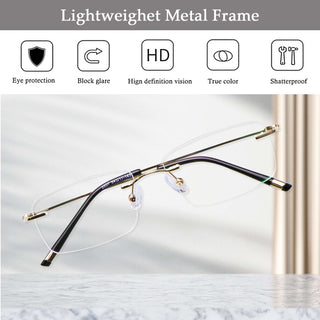 Alva Metal Rectangle Eyeglasses - LifeArtVision