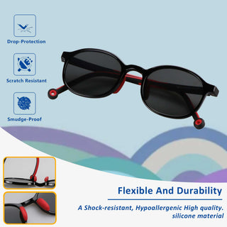 Hunk TR & Silica Gel Round Kids Sunglasses-LifeArtVision