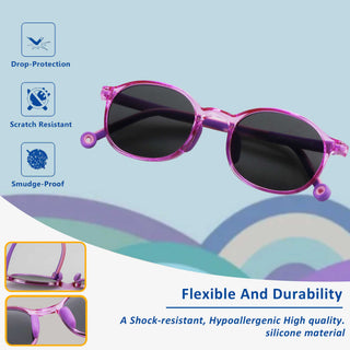 Hunk TR & Silica Gel Round Kids Sunglasses-LifeArtVision