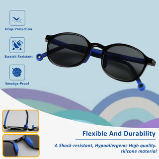 Hunk TR & Silica Gel Round Kids Sunglasses-LifeArtVision