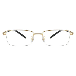  Titanium Rectangle Rimless Eyeglasses