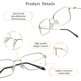 Alexandra Metal Rectangle Eyeglasses - LifeArtVision