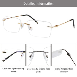 Alva Metal Rectangle Eyeglasses - LifeArtVision