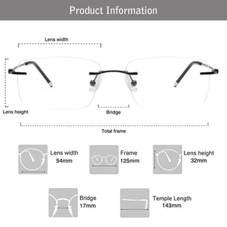 Alva Metal Rectangle Eyeglasses - LifeArtVision