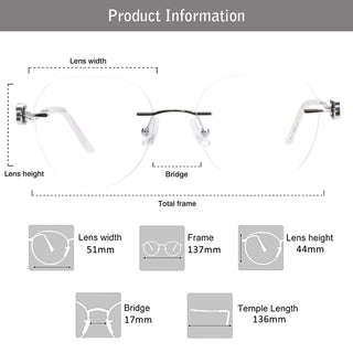 Amber Metal Oval Eyeglasses - LifeArtVision