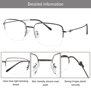 Apollo Metal Rectangle Eyeglasses