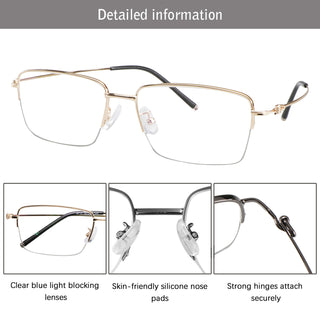 August Metal Rectangle Eyeglasses