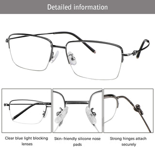 August Metal Rectangle Eyeglasses