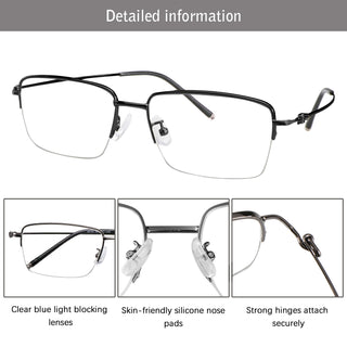 August Metal Rectangle Eyeglasses