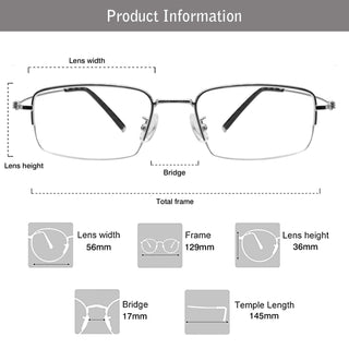 August Metal Rectangle Eyeglasses