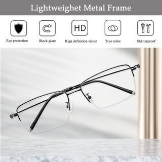 August Metal Rectangle Eyeglasses