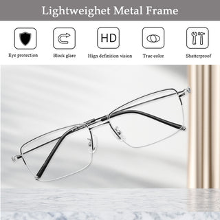 August Metal Rectangle Eyeglasses