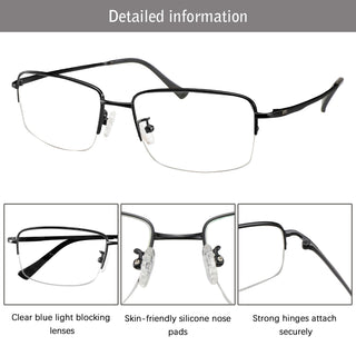 Benson Titanium containing Rectangle Eyeglasses