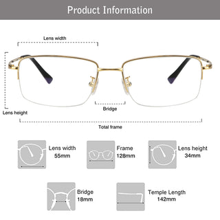 Benson Titanium containing Rectangle Eyeglasses