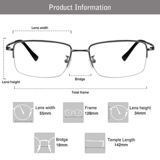 Benson Titanium containing Rectangle Eyeglasses