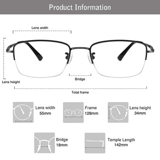 Benson Titanium containing Rectangle Eyeglasses