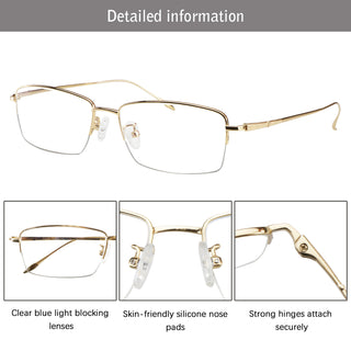 Bert Titanium containing Rectangle Eyeglasses