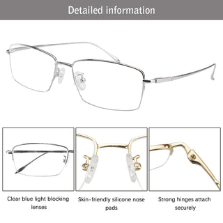 Bert Titanium containing Rectangle Eyeglasses