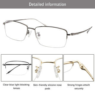 Bert Titanium containing Rectangle Eyeglasses