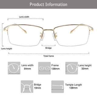 Bert Titanium containing Rectangle Eyeglasses