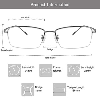 Bert Titanium containing Rectangle Eyeglasses