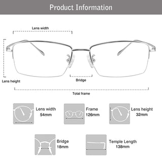 Bert Titanium containing Rectangle Eyeglasses