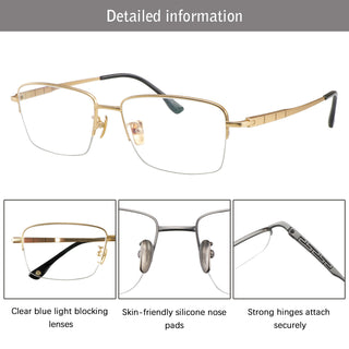 Cheney Titanium Rectangle Eyeglasses