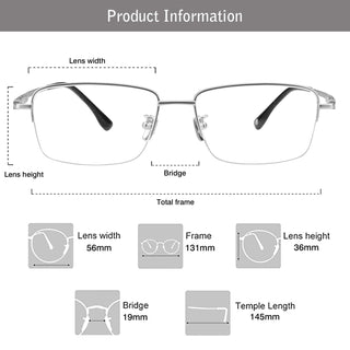 Cheney Titanium Rectangle Eyeglasses