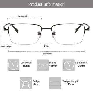 Cheney Titanium Rectangle Eyeglasses