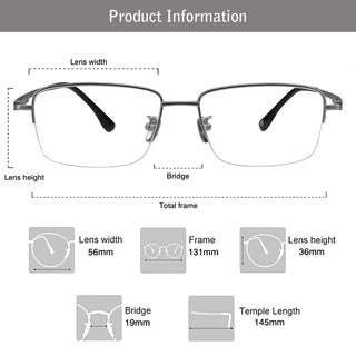 Cheney Titanium Rectangle Eyeglasses