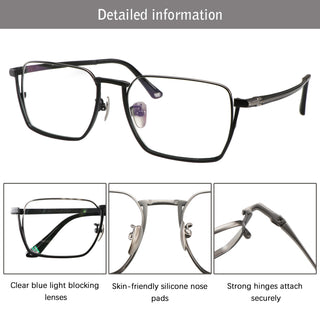 Clark Titanium Rectangle Eyeglasses