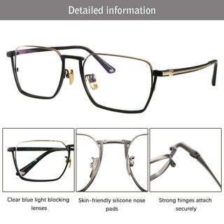 Clark Titanium Rectangle Eyeglasses