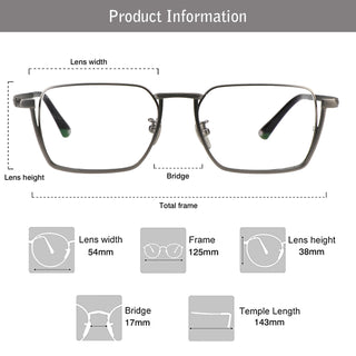 Clark Titanium Rectangle Eyeglasses