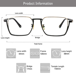 Clark Titanium Rectangle Eyeglasses