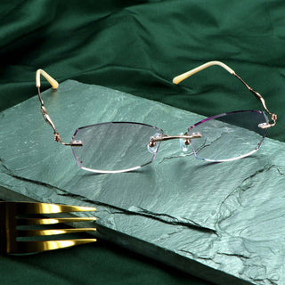 Cynthia Metal Geometric Rimless Eyeglasses