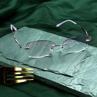 Cynthia Metal Geometric Rimless Eyeglasses